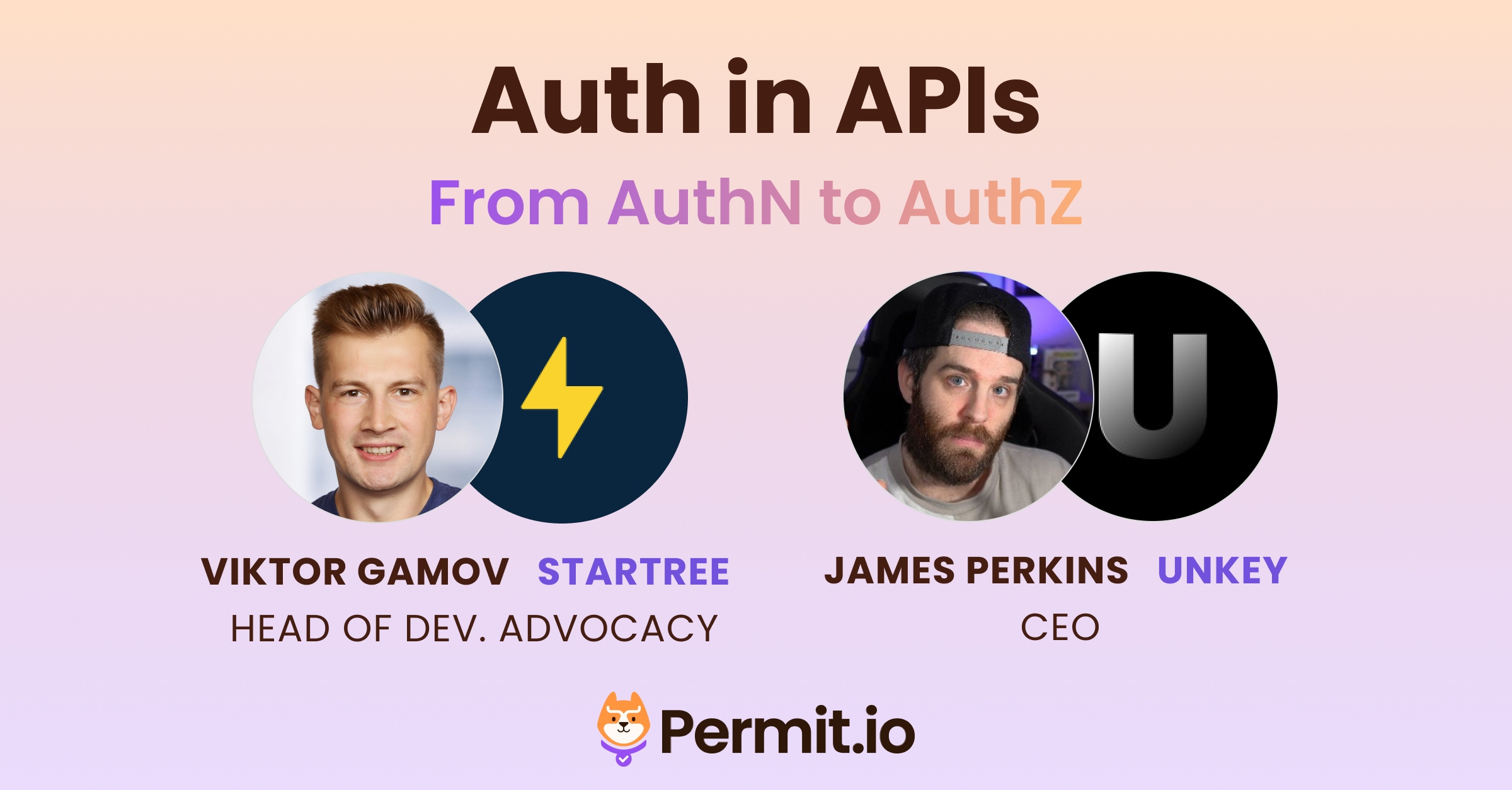 Join James Perkins (CEO @UnKey) and Viktor Gamov (Dev. Advocate @Kong) in our upcoming webinar, "Auth in APIs - From AuthN to AuthZ", where we discuss the ins and outs of API authentication and authorization.